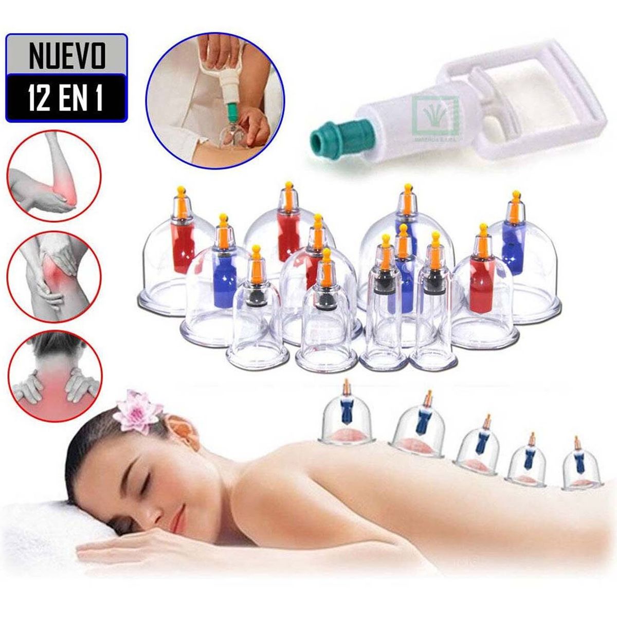 GENERICO - Ventosas para Masajes Kit 12 Piezas