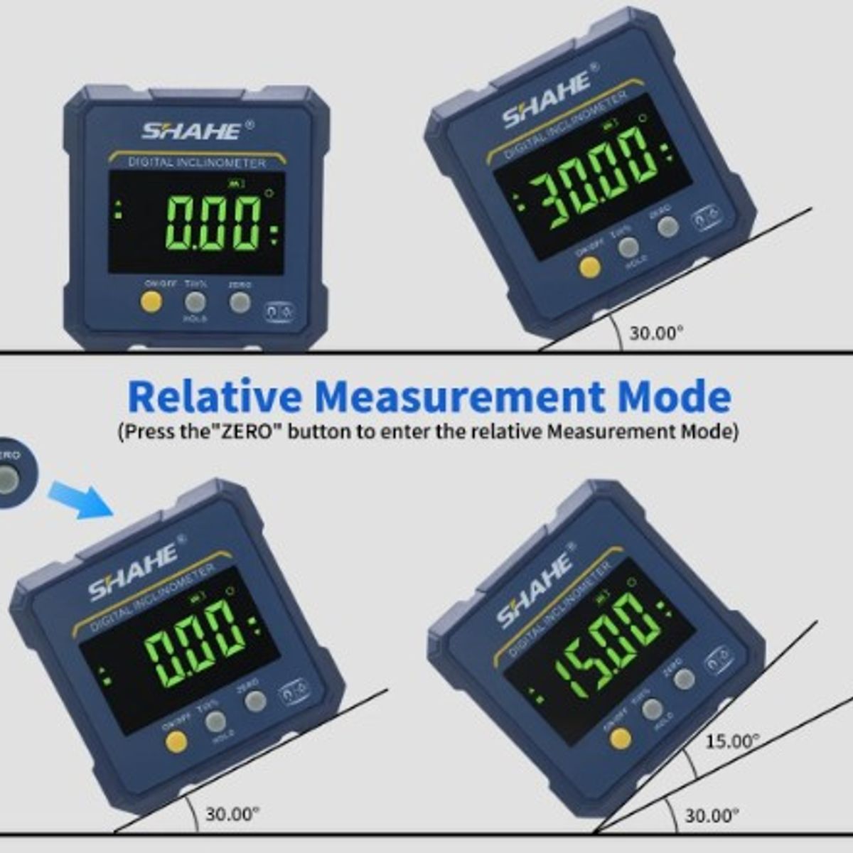 GENERICO - Inclinómetro Digital de 4 Lados Magnéticos SHAHE