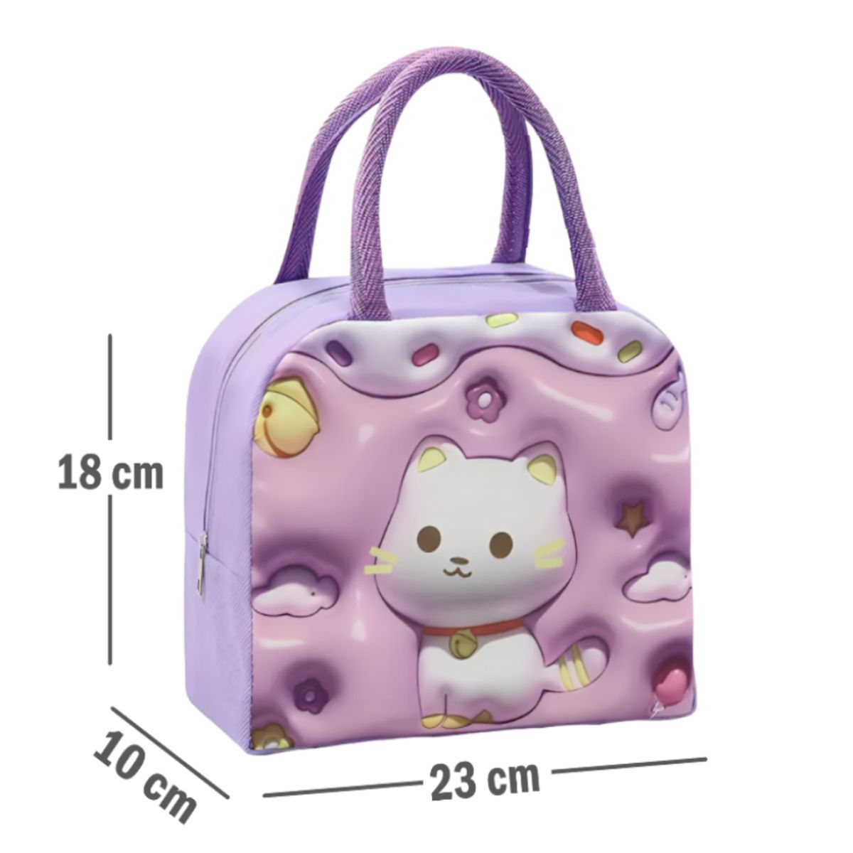 GENERICO - Lonchera Bolso Morado Para alimentos con diseño infantil