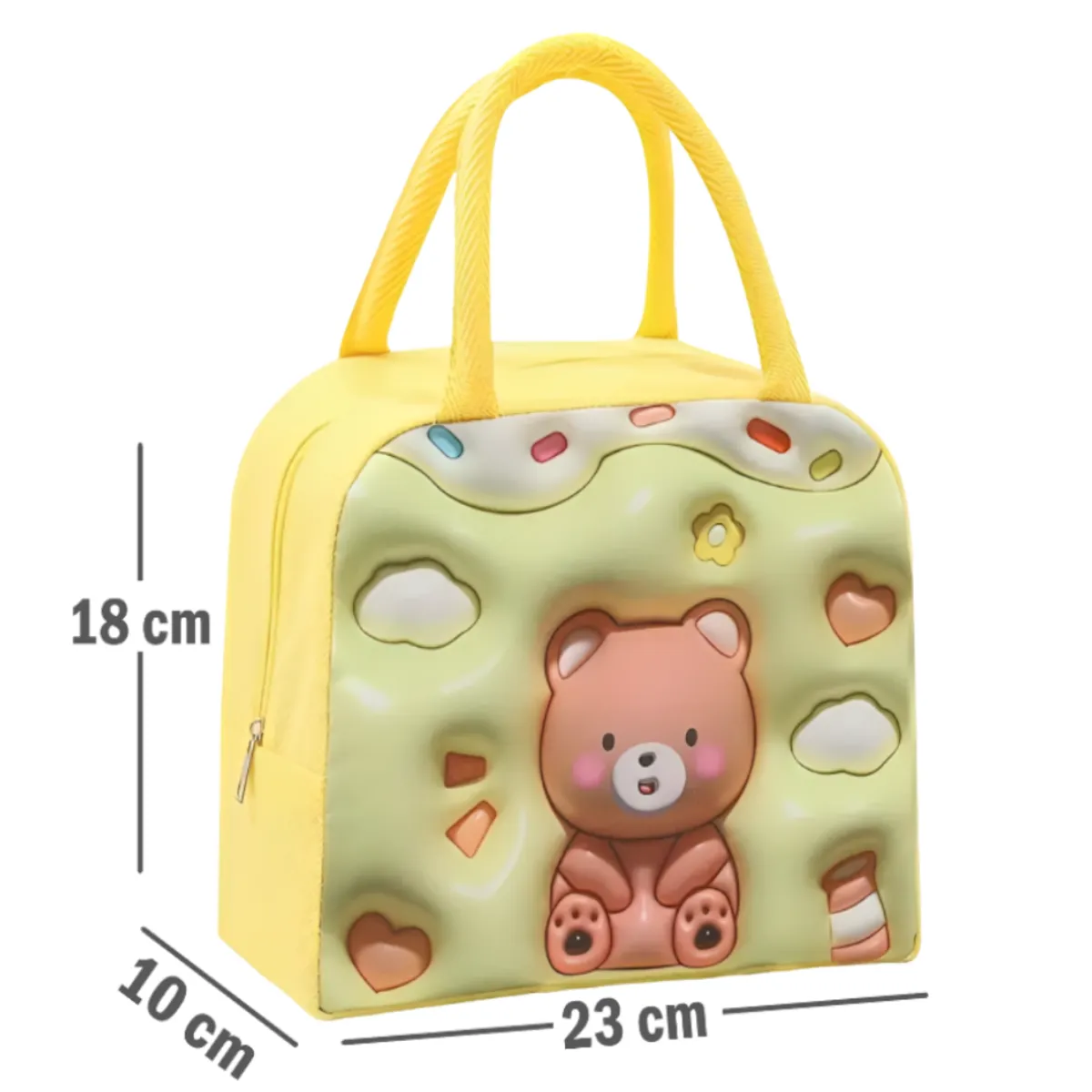 GENERICO - Lonchera Bolso Amarillo Para alimentos con diseño infantil