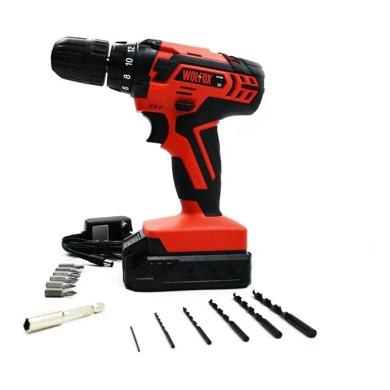 WOLFOX - Taladro atornillador inalámbrico 12v ion litio wf0008 wolfox