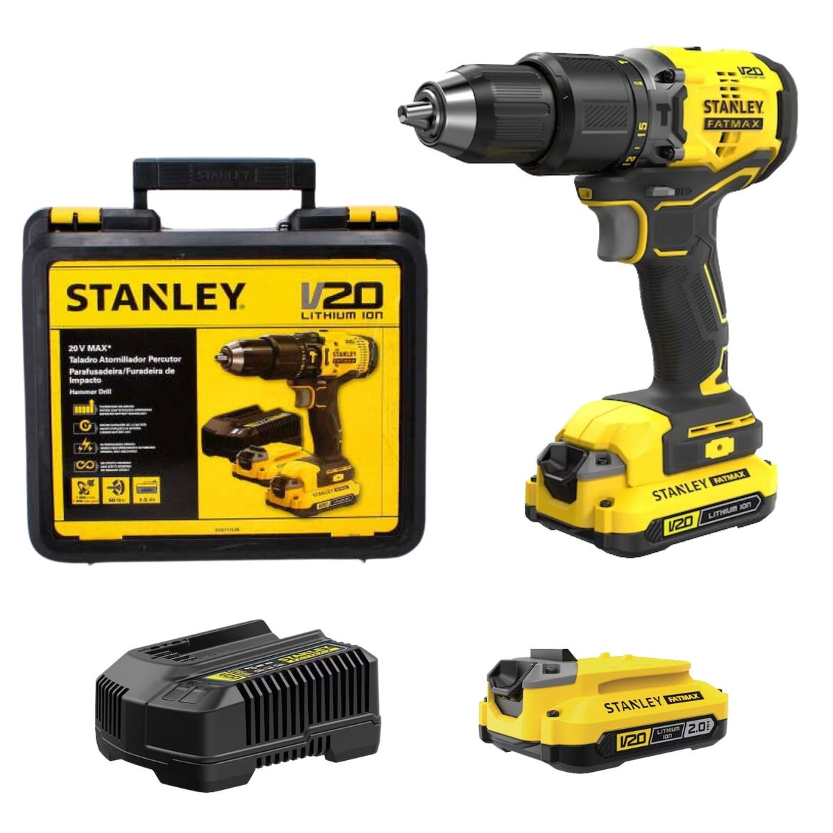 STANLEY - TALADRO PERCUTOR INALAMBRICO BRUSHLESS 20V STANLEY