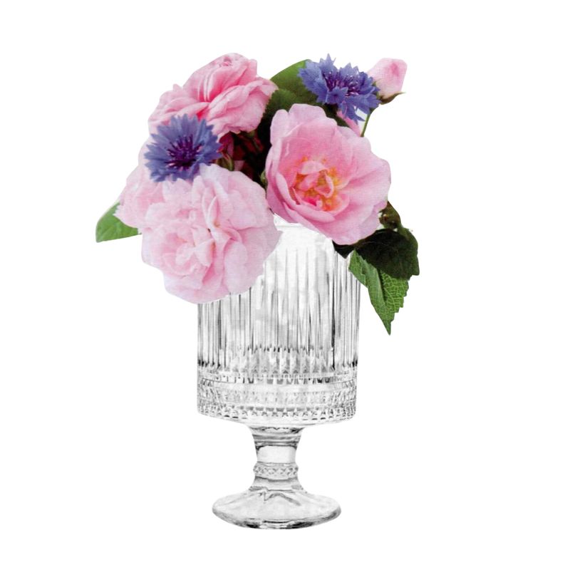 INSPIRA - Florero de Vidrio con Pedestal Elevado para Decoración