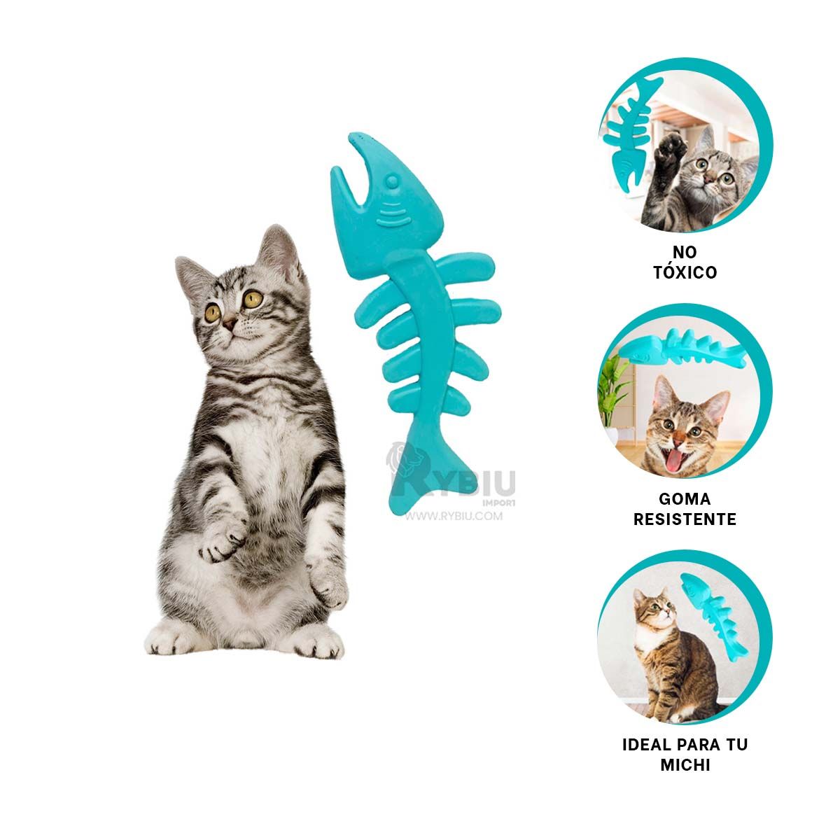 RYBIU IMPORT - Juguete de Pescado Color Verde Agua Y+Papel de Regalo