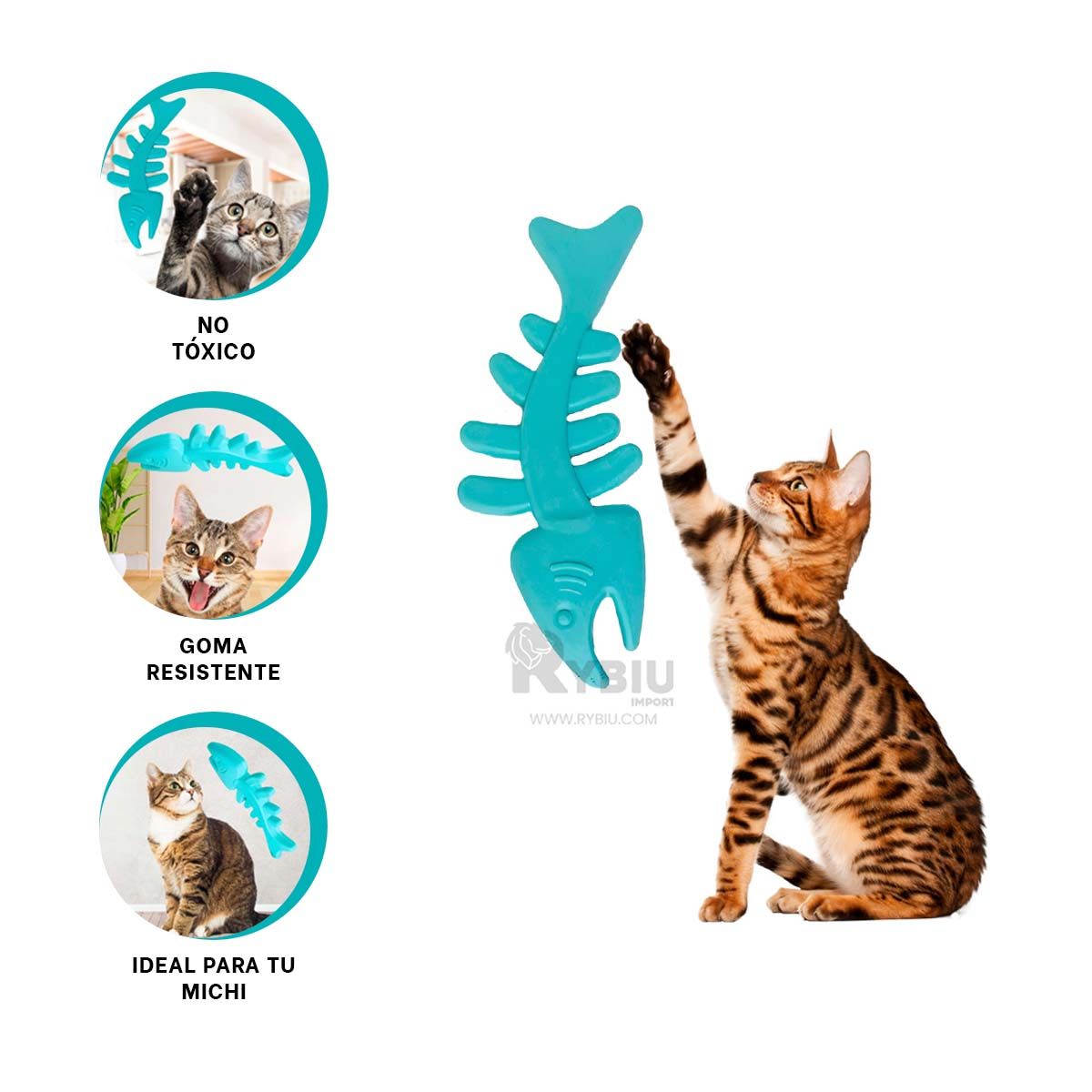 RYBIU IMPORT - Juguete de Pescado Color Verde Agua Y+Papel de Regalo