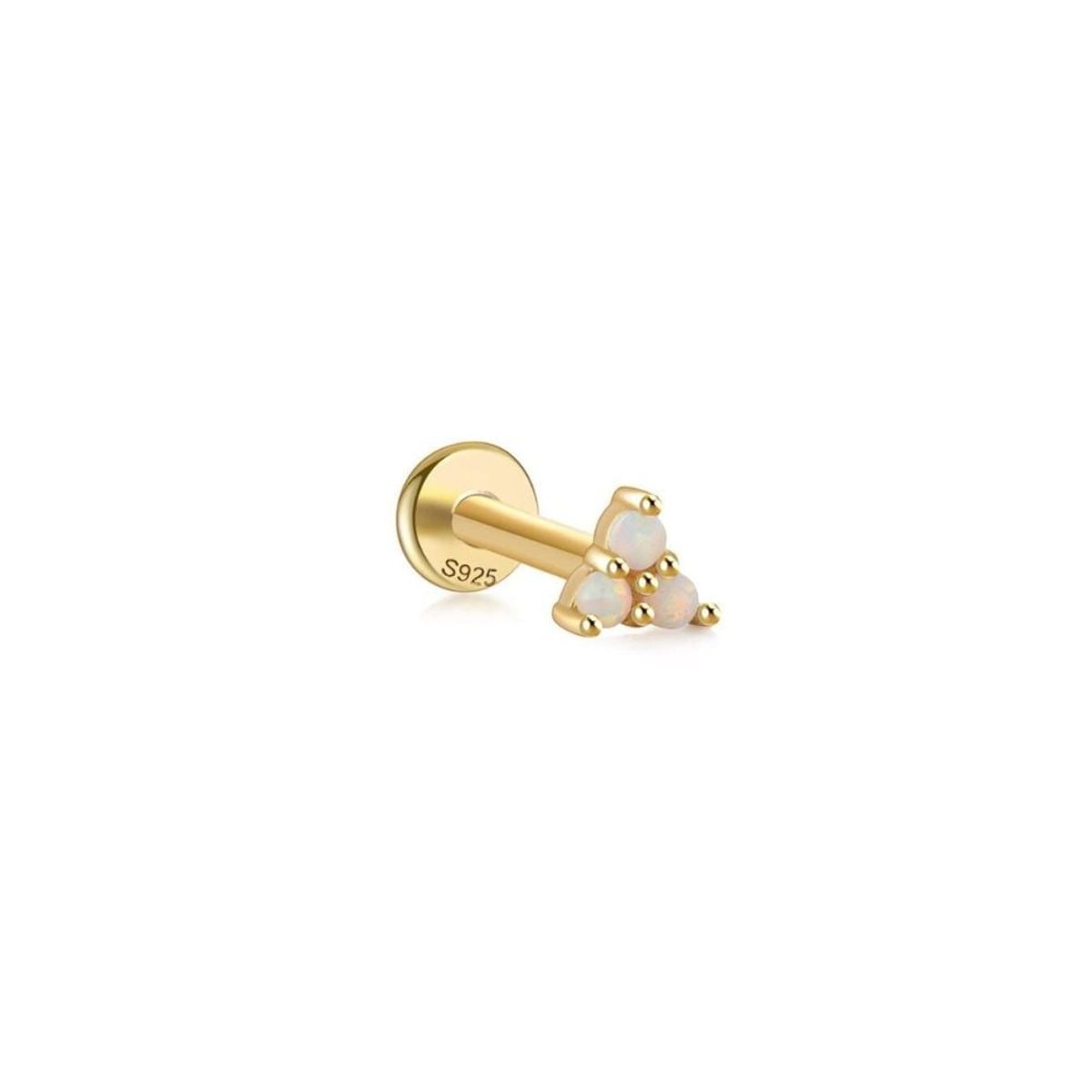 CLEO JOYAS & ACCESORIOS - Piercing Three Opalo 925 Dorado Plata