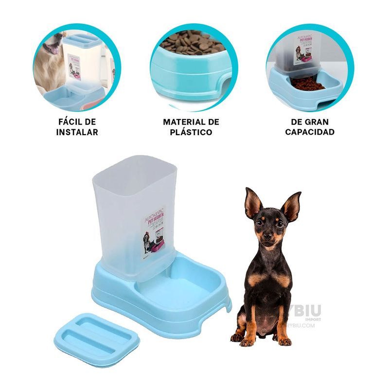 GENERICO - Expendedor Versatil de Comida Pet en Celeste Y+Gift Stickers
