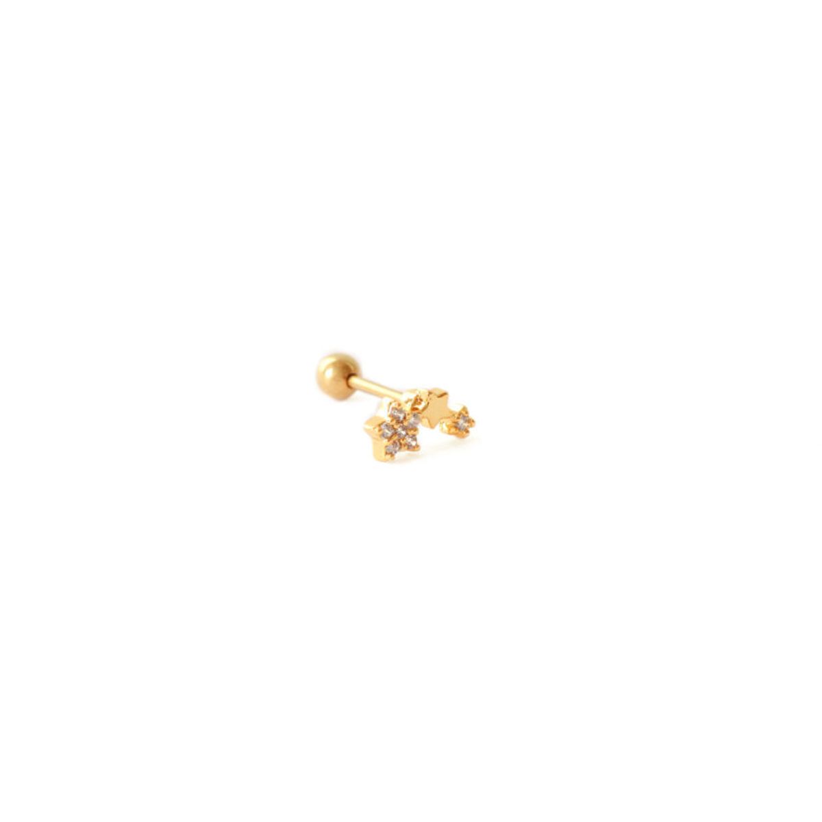 CLEO JOYAS & ACCESORIOS - Piercing Estrellas Luana 925 Dorado Plata