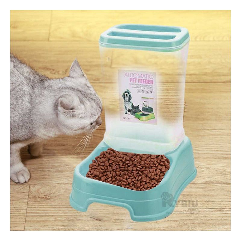 RYBIU IMPORT - Dispensador Practico de Comida Pet Celeste Y+Papel de Regalo