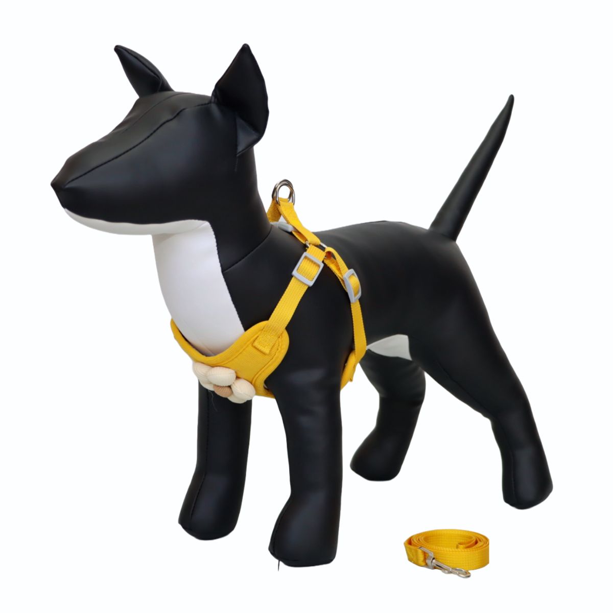 GENERICO - ARNÉS AMARILLO TALLA M PARA PERRO CON DECORACIÓN DE FLOR