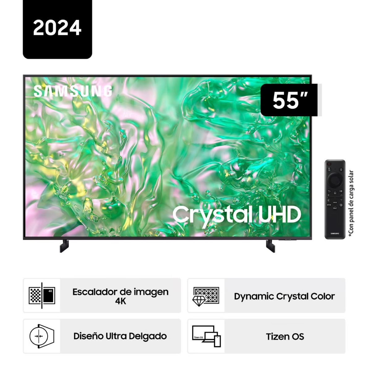 SAMSUNG - Televisor Samsung 55 UHD Crystal 4K Tizen OS Smart TV UN55DU8000 +Samsung Soundbar  HW-C400