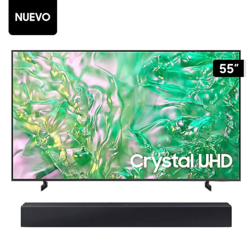 SAMSUNG - Televisor Samsung 55 UHD Crystal 4K Tizen OS Smart TV UN55DU8000 +Samsung Soundbar  HW-C400