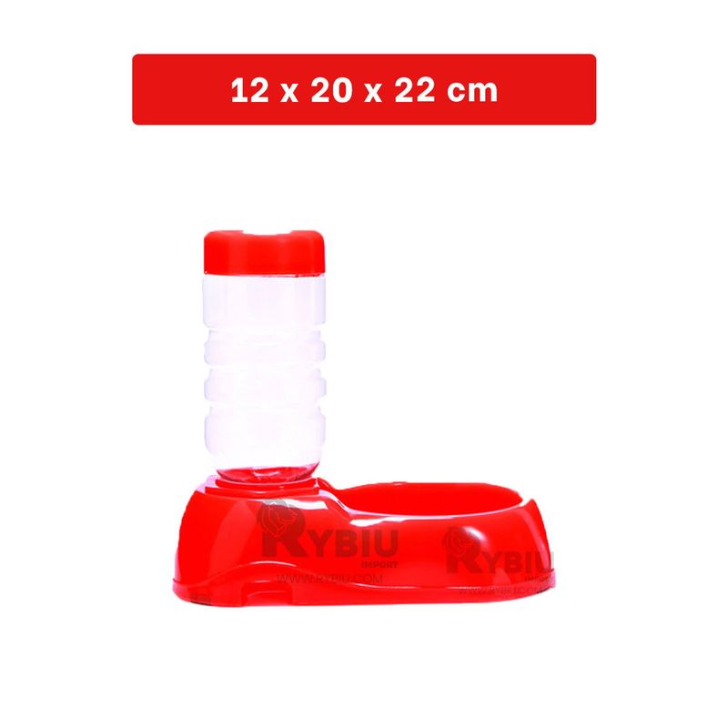 GENERICO - Estacion de Bebida para Mascotas Rojo Y+Banderitas Adhesivas