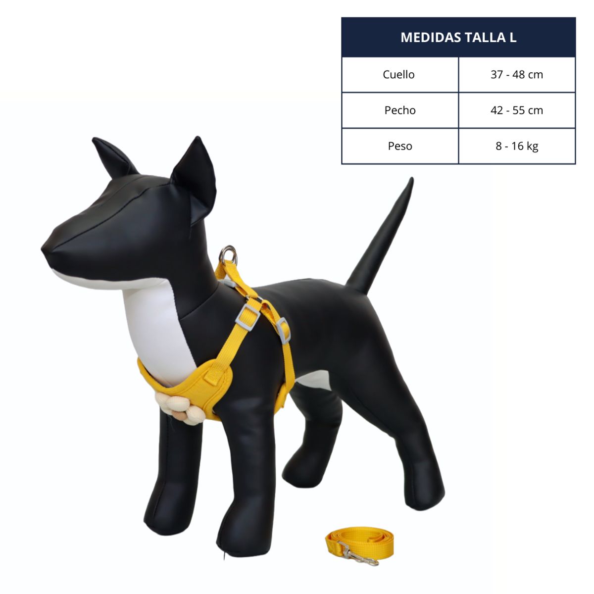 GENERICO - ARNÉS AMARILLO TALLA L PARA PERRO CON DECORACIÓN DE FLOR