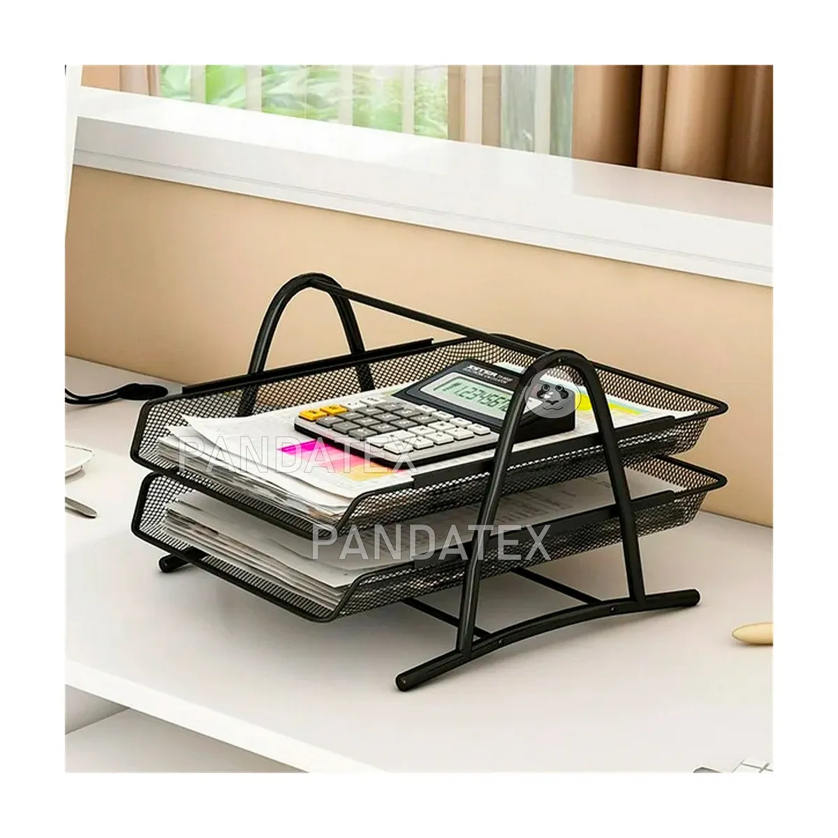 SM - ORG. DE PAPELES DE 2 NIVELES NEGRO