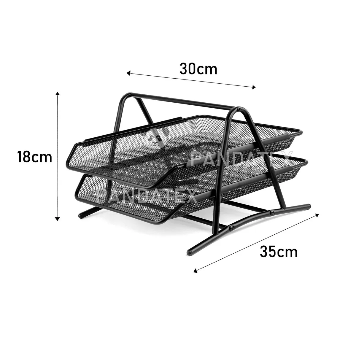 SM - ORG. DE PAPELES DE 2 NIVELES NEGRO