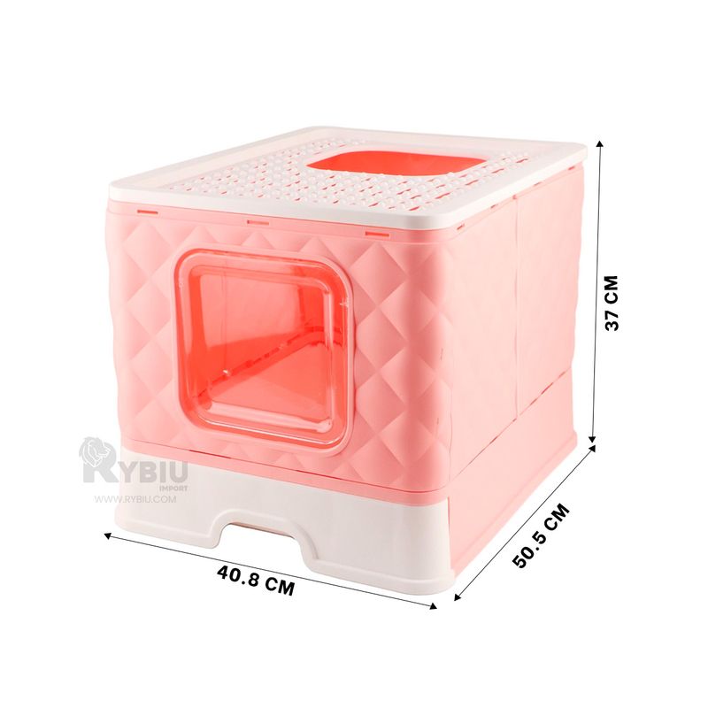 GENERICO - Contenedor para Felinos en Rosado Y+Regalo Ligas para Peinar