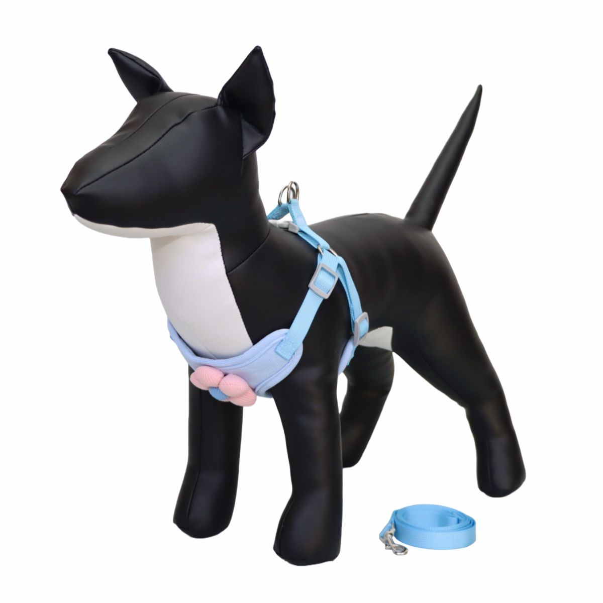 GENERICO - ARNÉS CELESTE TALLA M PARA PERRO CON DECORACIÓN DE FLOR