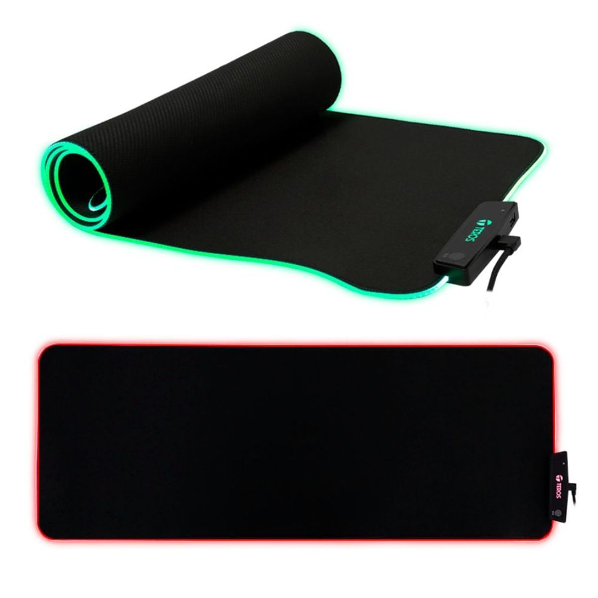 TEROS - PAD MOUSE RGB Gamer 80X30 TEROS TE-3013G USB a tipo C  Negro