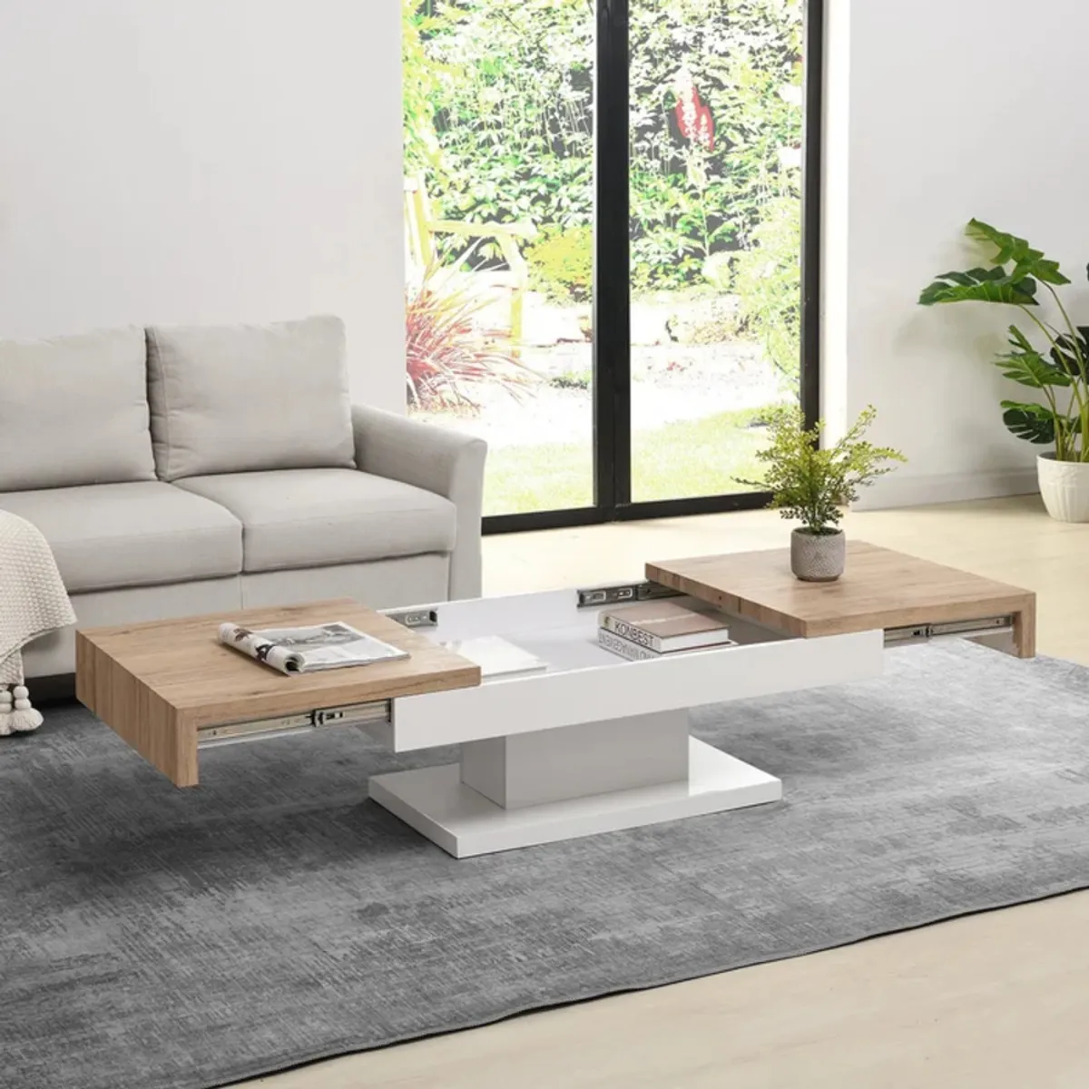 TU MESITA - Mesa de Centro Expandible Alejandra color DunaBlanco TU MESITA