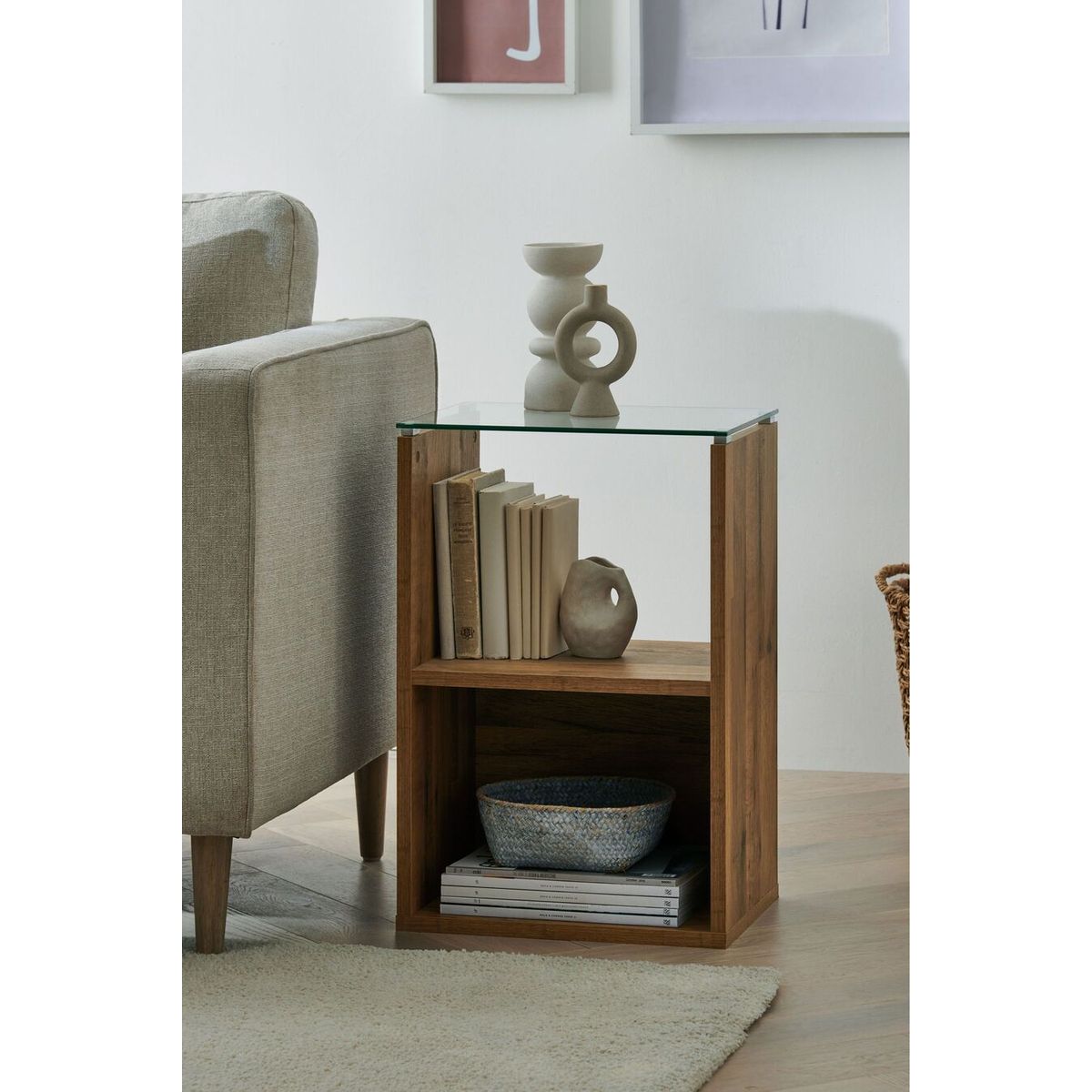 TU MESITA - Mesa Lateral Multiusos Piastri color marrón TU MESITA