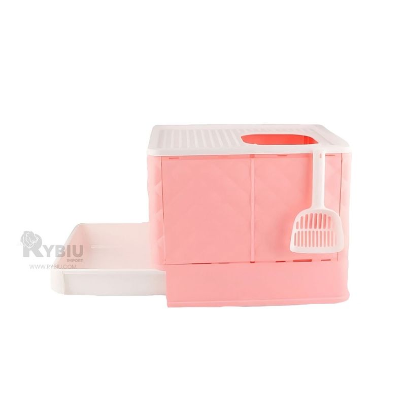 GENERICO - Contenedor Versatil para Gatos Rosado Y+Banderitas Adhesivas