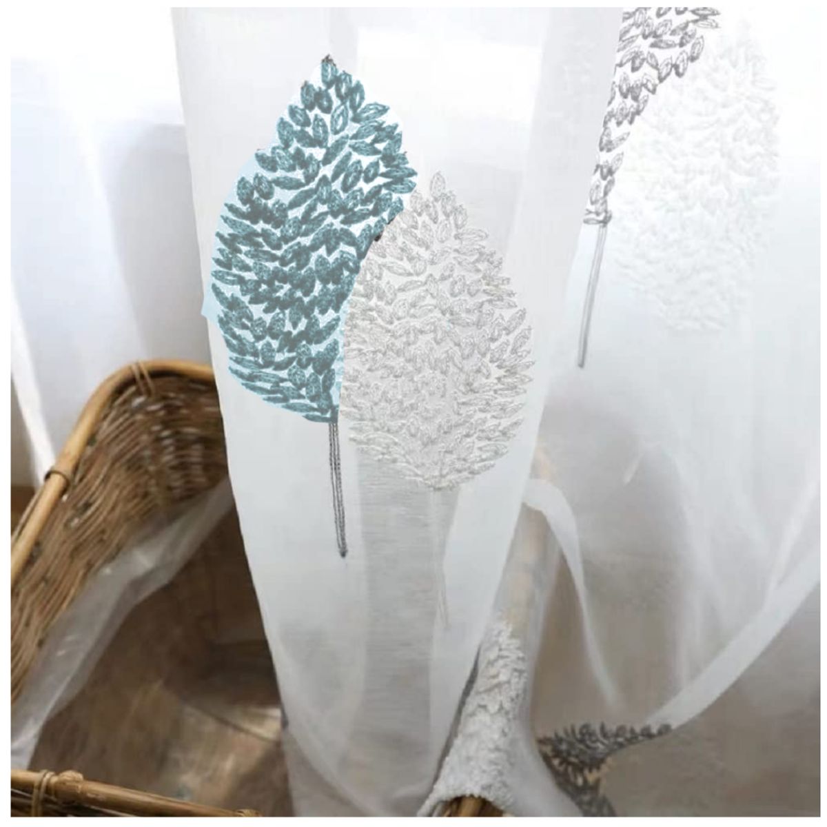 INSPIRA MARKET - Cortina de Voile cortina elegante ideal para la luz SET