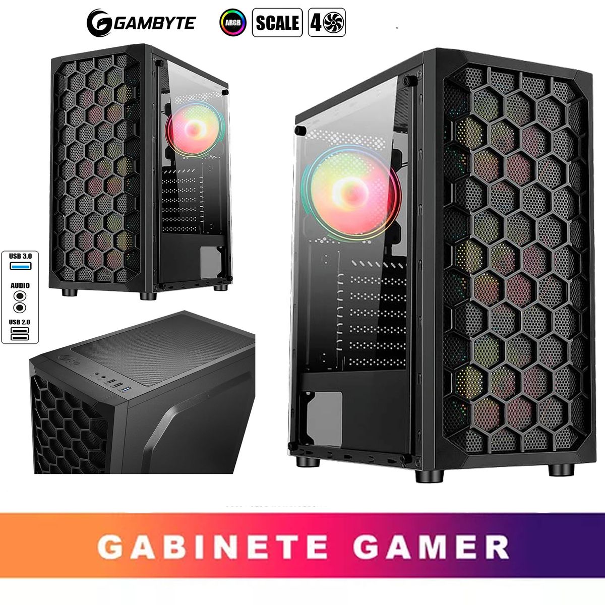 CYBERTEL - PC GAMER RYZEN 7 5700G  16GB RAM DUAL 1TB SSD M.2  CASE FUENTE 600W GAMER