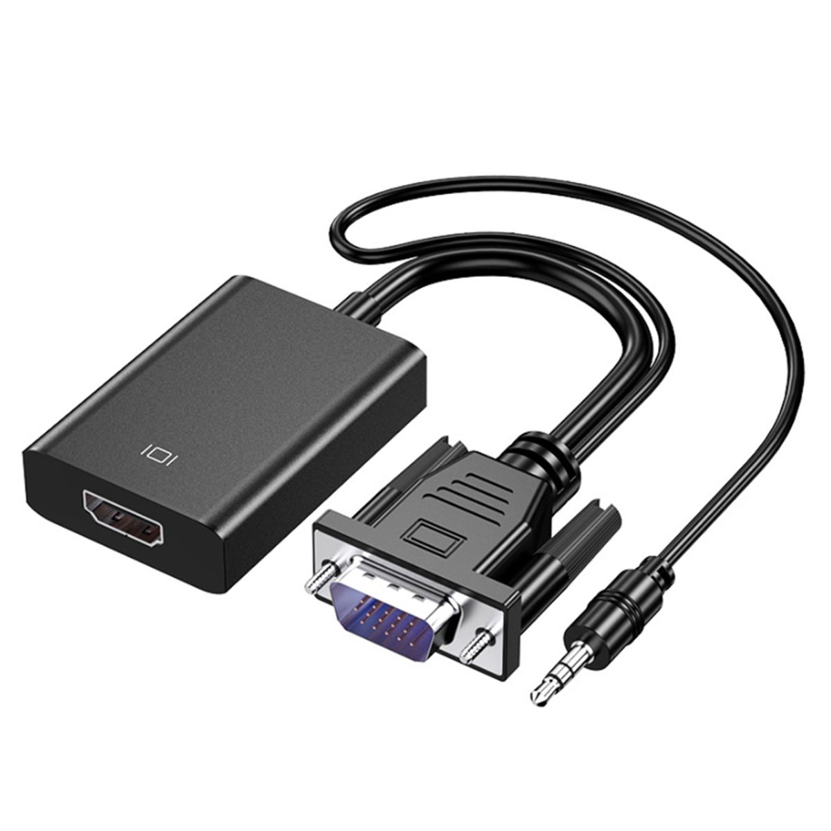GENERICO - Adaptador VGA a HDMI Audio 1080p Convertidor