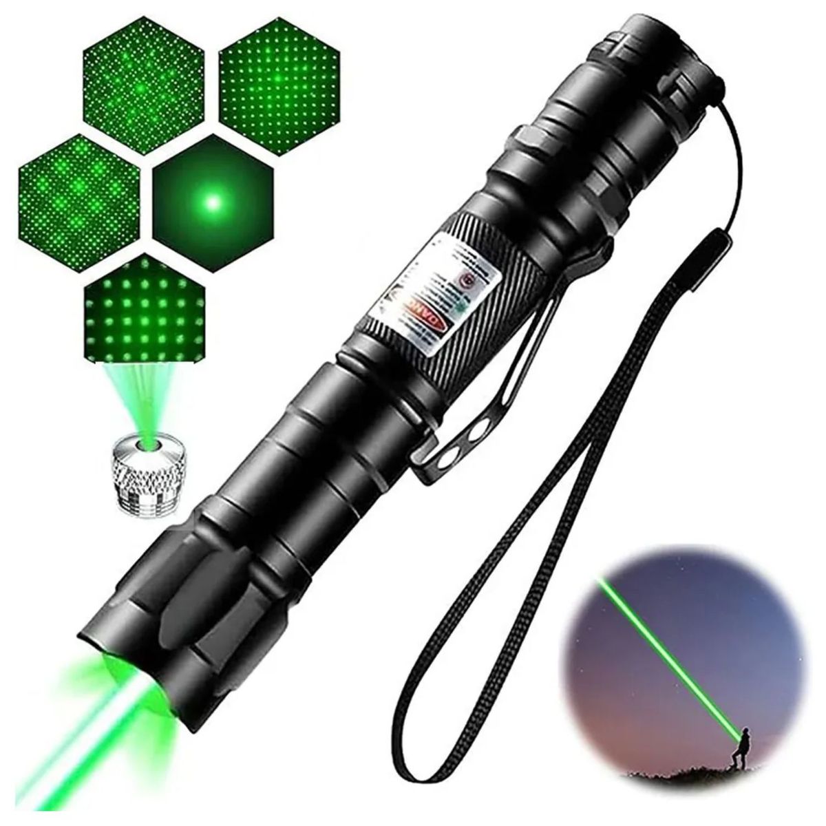 GENERICO - Puntero láser verde 3KM Alcance Extendido Recargable