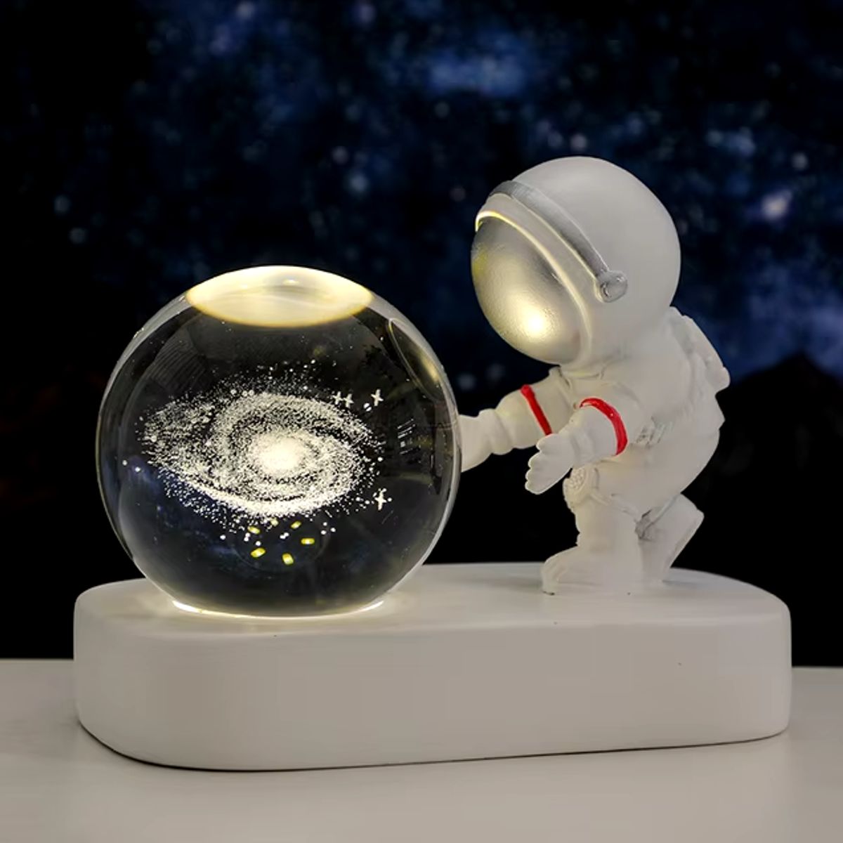 GENERICO - ESFERA DE CRISTAL 3D LÁMPARA MULTICOLOR ADORNO ASTRONAUTA DECORATIVO