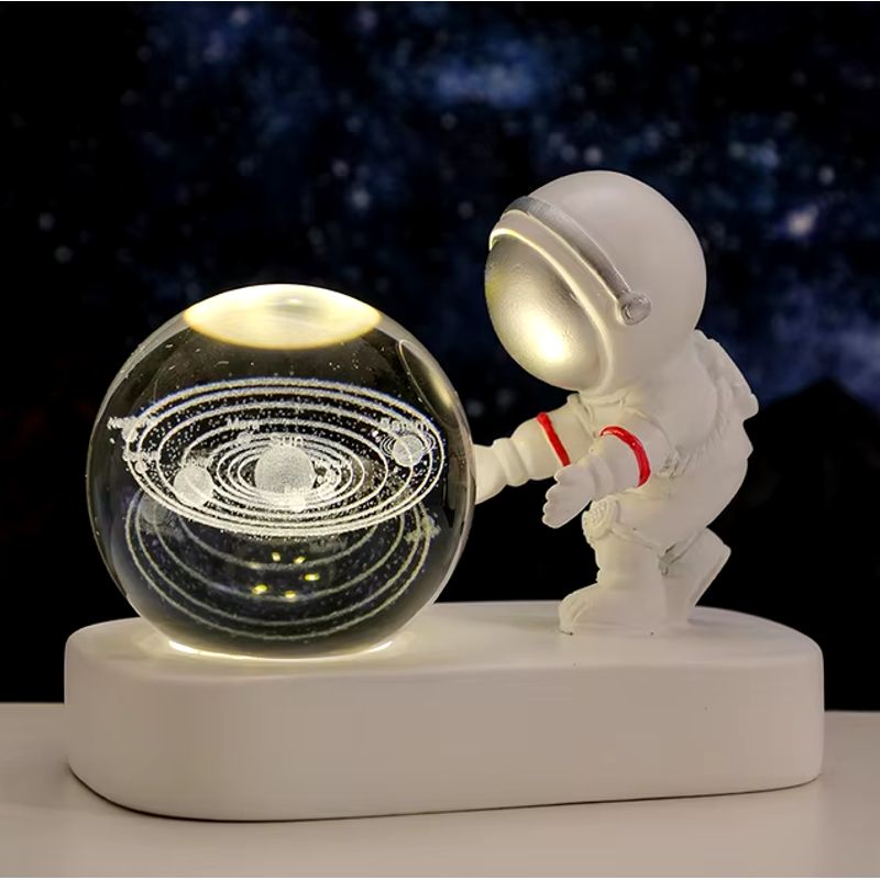 GENERICO - ESFERA DE CRISTAL 3D LÁMPARA MULTICOLOR ADORNO ASTRONAUTA DECORATIVO
