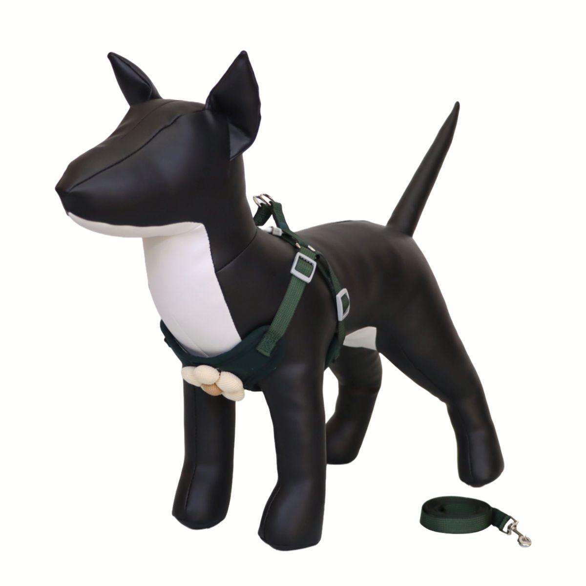 GENERICO - ARNÉS VERDE TALLA M PARA PERRO CON DECORACIÓN DE FLOR