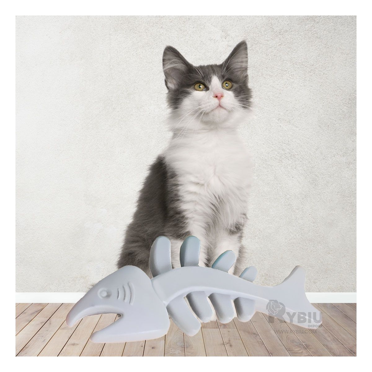 GENERICO - Juguete Relajante para Mascotas de Pescado Plomo Y+Stickers