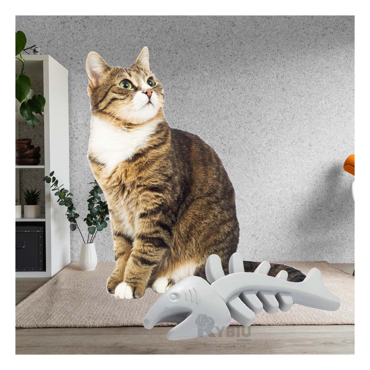 GENERICO - Juguete de Pescado Dinamico para Mascotas en Color Plomo