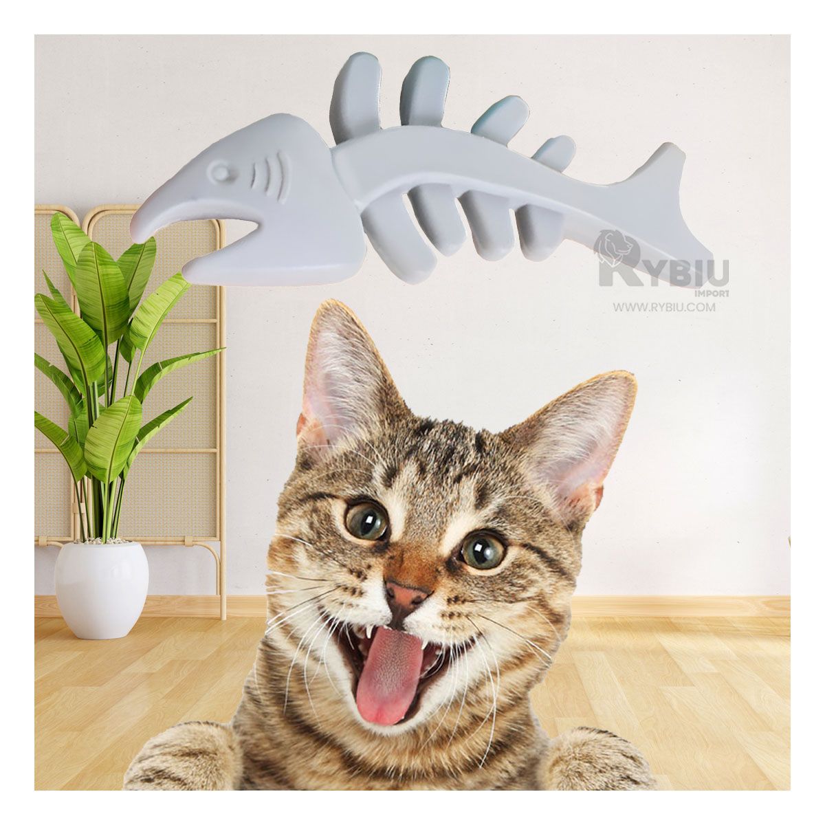 GENERICO - Juguete de Pescado Dinamico para Mascotas en Color Plomo