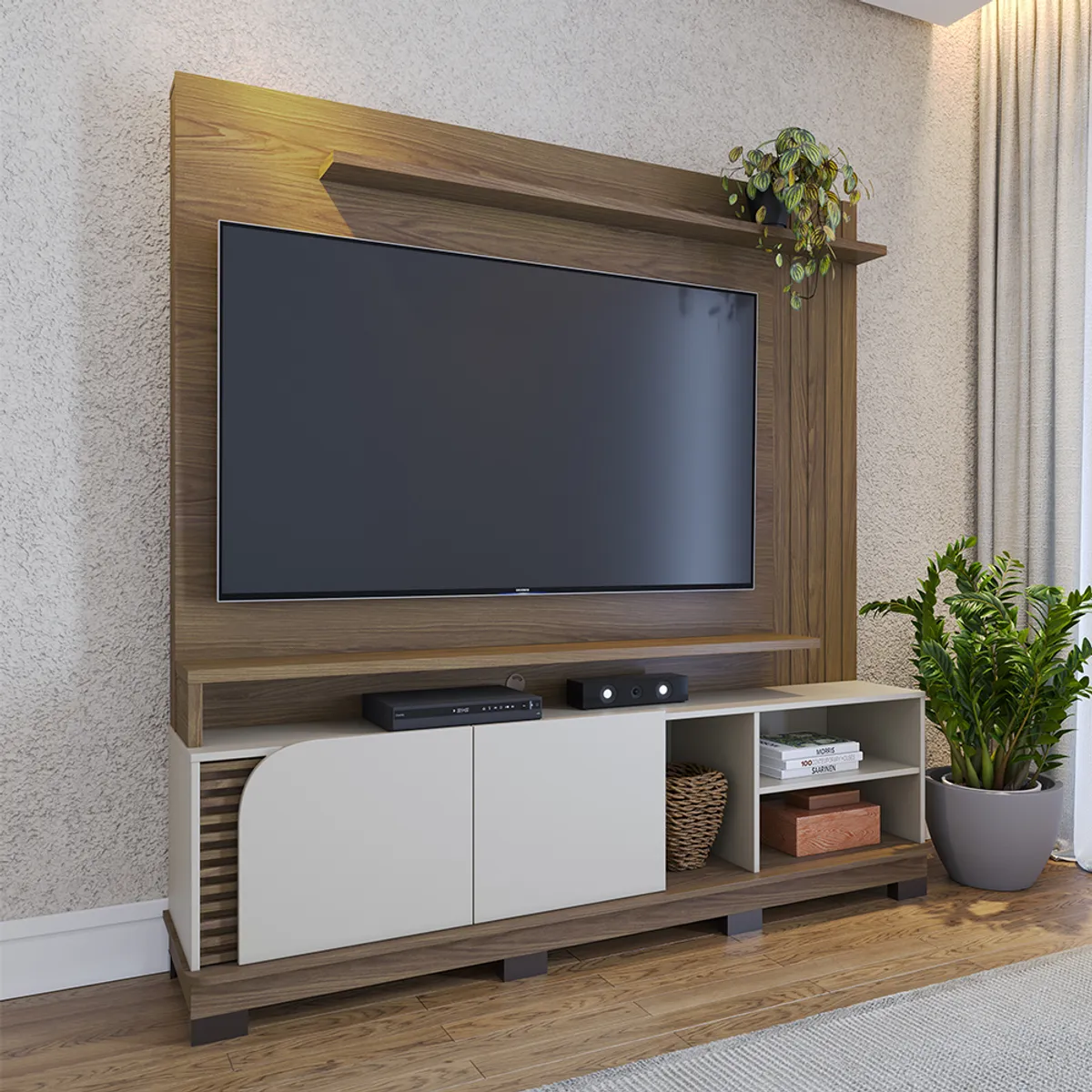 PAZART MUEBLES - CENTRO DE ENTRETENIMIENTO PANEL TENERIFE ALMENDRA 75