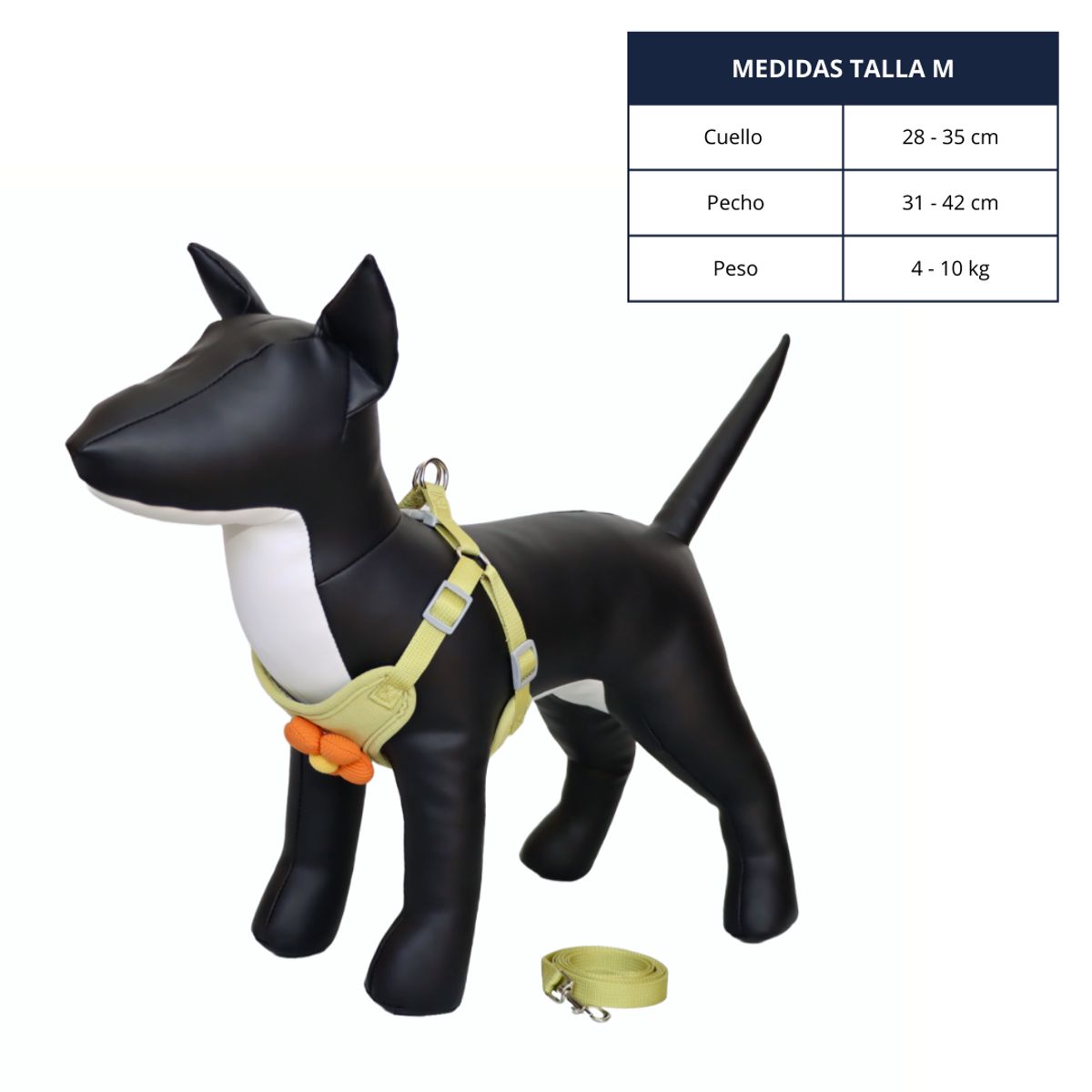 GENERICO - ARNÉS VERDE CLARO TALLA M PARA PERRO CON DECORACIÓN DE FLOR