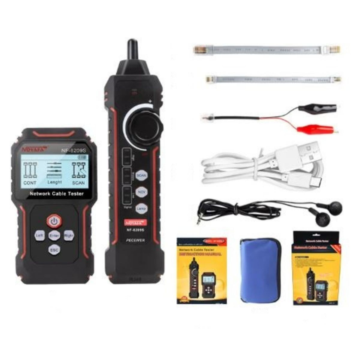 NOYAFA - Tester Rastreador De Cable Rj45 Generador de tonos Recargable