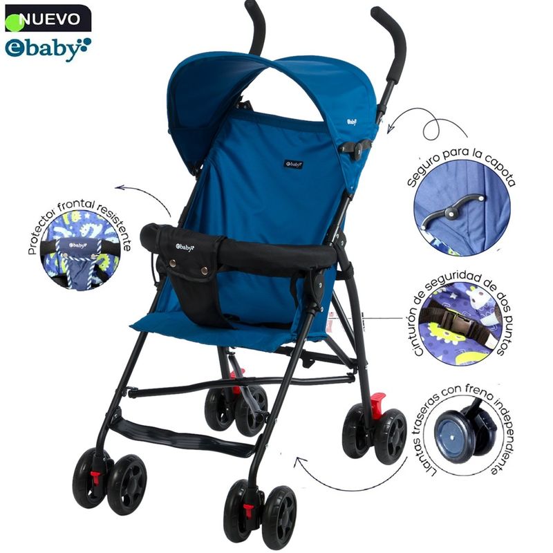 EBABY - Ebaby coche Bastón Blum  Azul