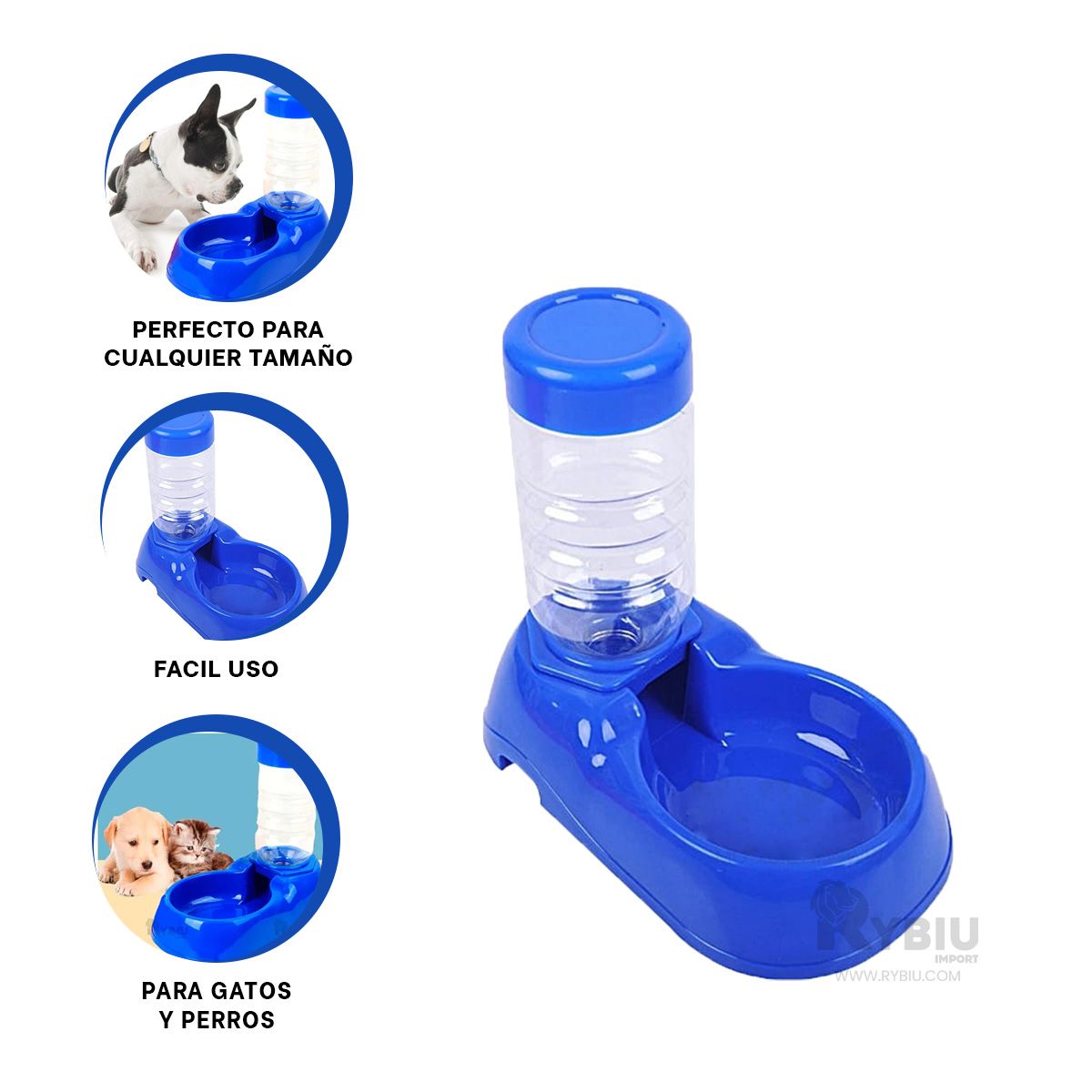 GENERICO - Estacion de Bebida para Mascotas Azul Y+Banderitas Adhesivas