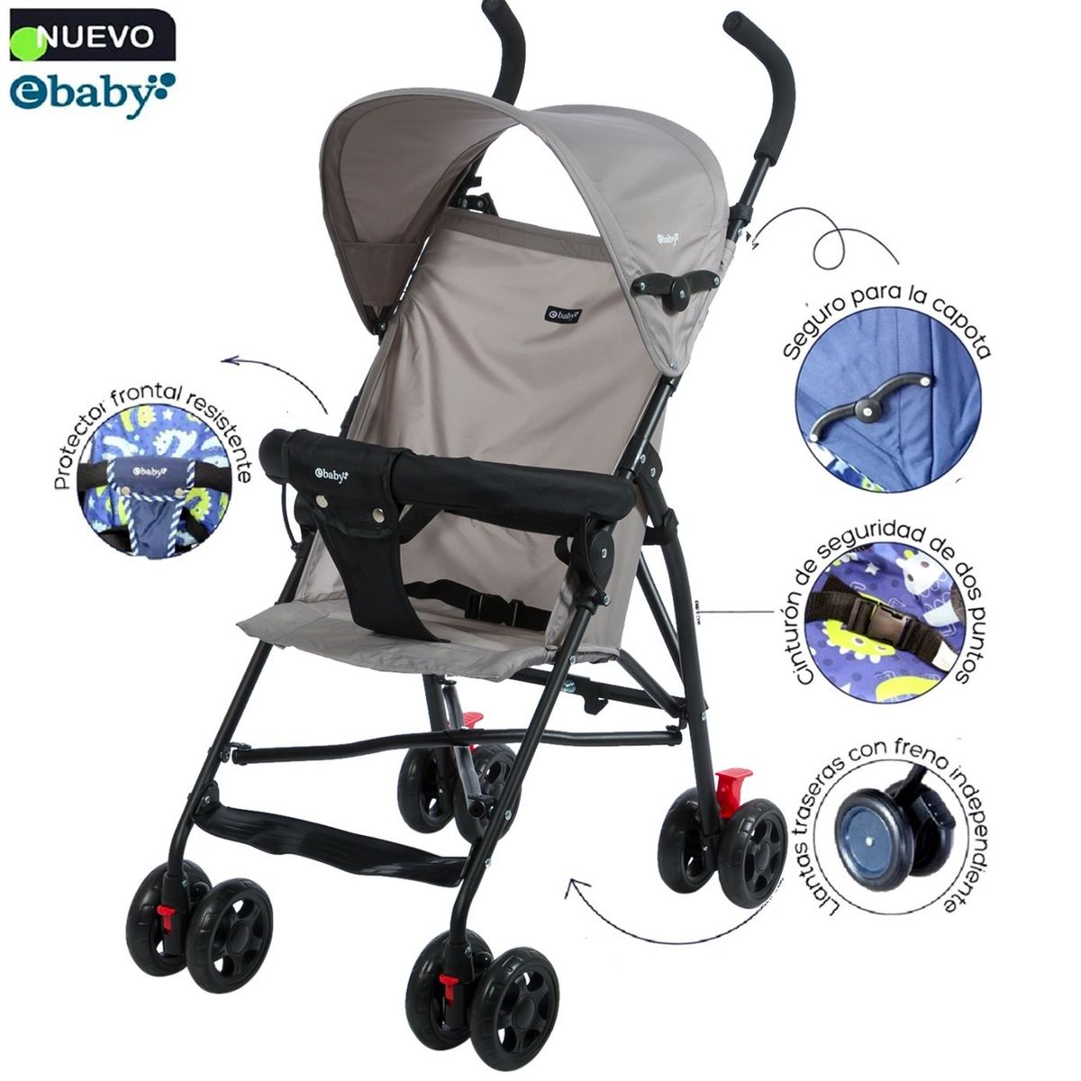 EBABY - Ebaby coche Bastón Blum Gris