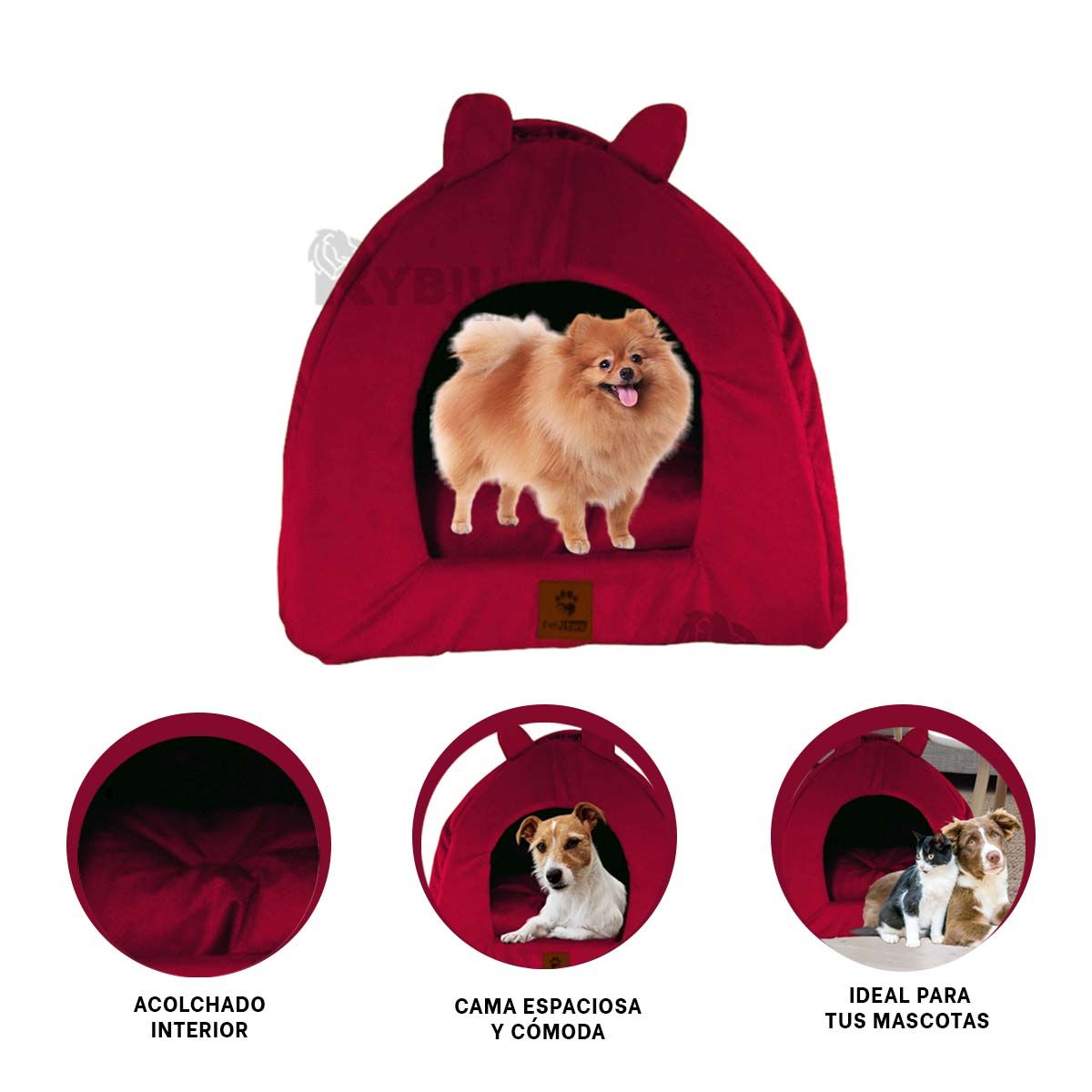 RYBIU IMPORT - Casita Seguro para CanesTalla S Guinda Y+Post-it adhesivos