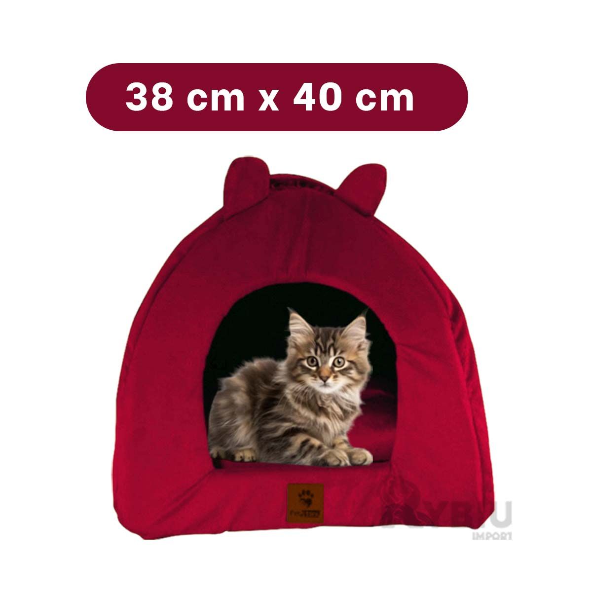 RYBIU IMPORT - Casita Apta de Can Suave en Color Guinda Y+Ligas de Regalo