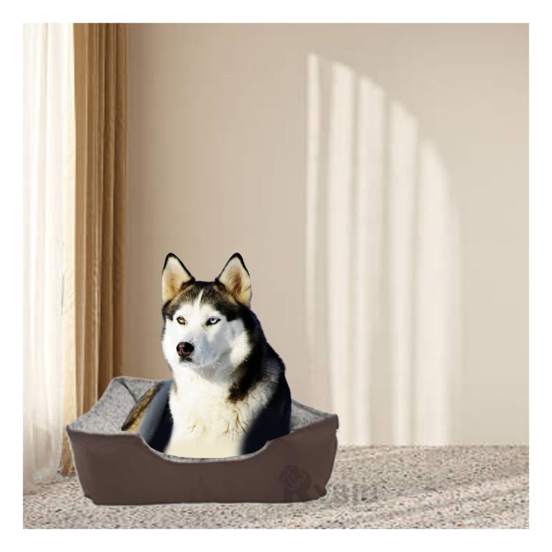 GENERICO - Cama con Forro para Perros de Color Marron Y+Regalo Stickers