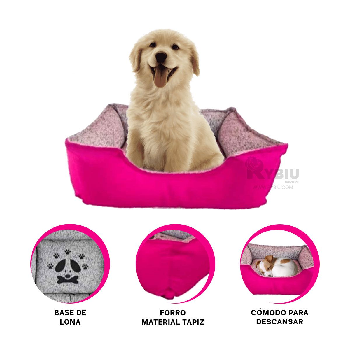 GENERICO - Base de Descando Mascota Talla M Fucsia Y+Post-it Adhesivos