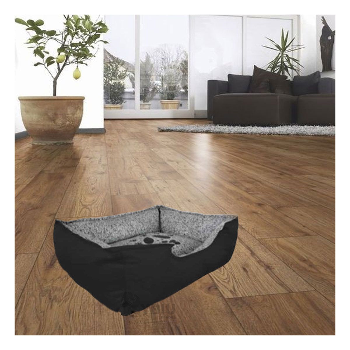 GENERICO - Colchon con Base de Lona L de Negro Y+Regalo Stickers