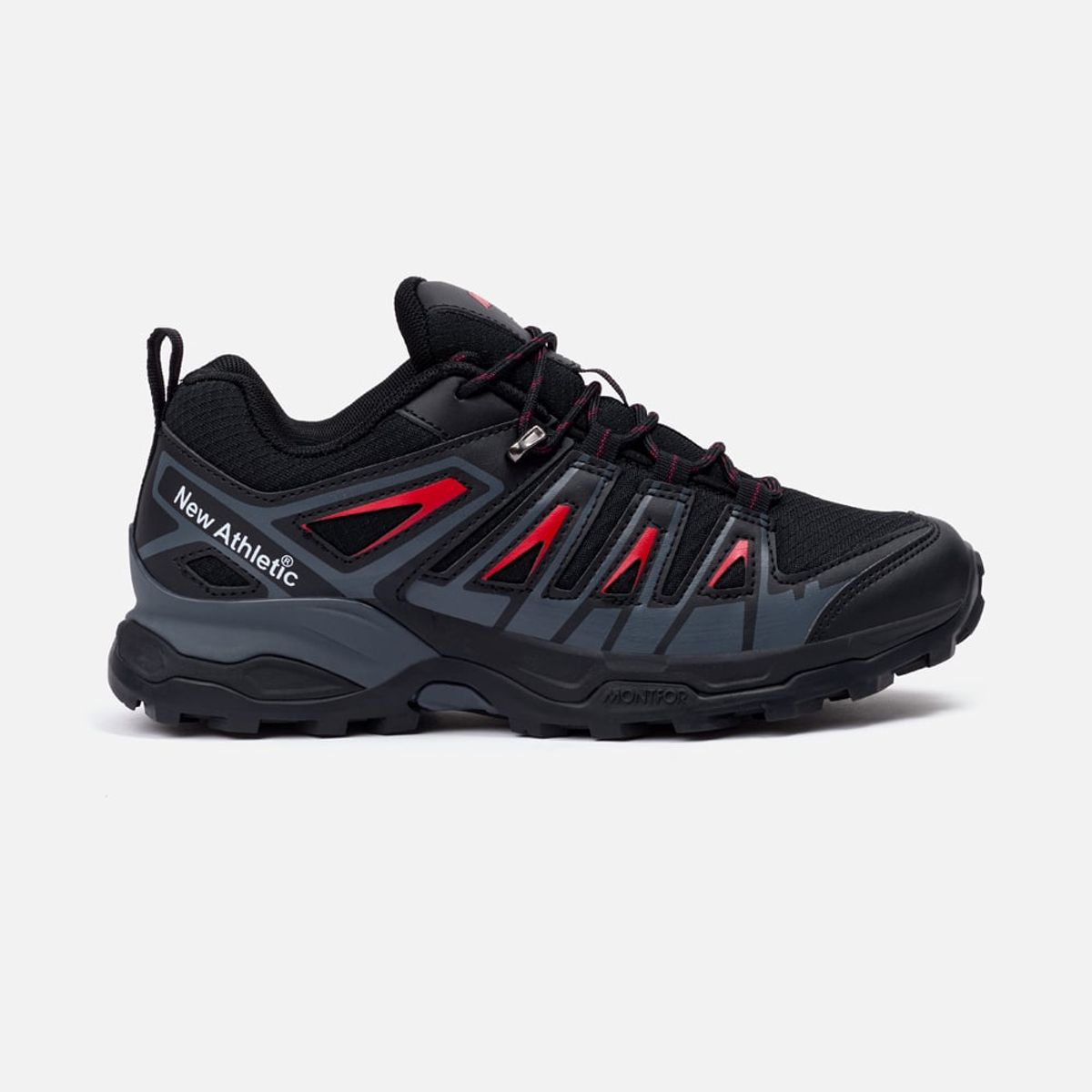 NEW ATHLETIC - Zapatillas New Athletic Outdoor Montfor62 Negro Con Rojo Mujer