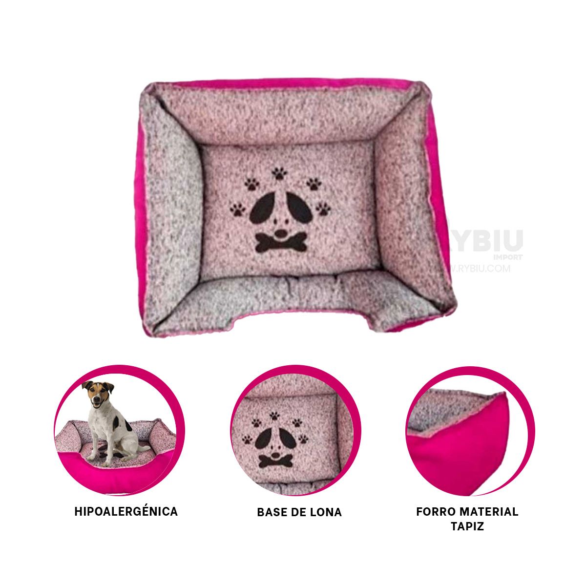 GENERICO - Cojin Comodo para Perros Fucsia XXL Y+Envoltorio de Regalo