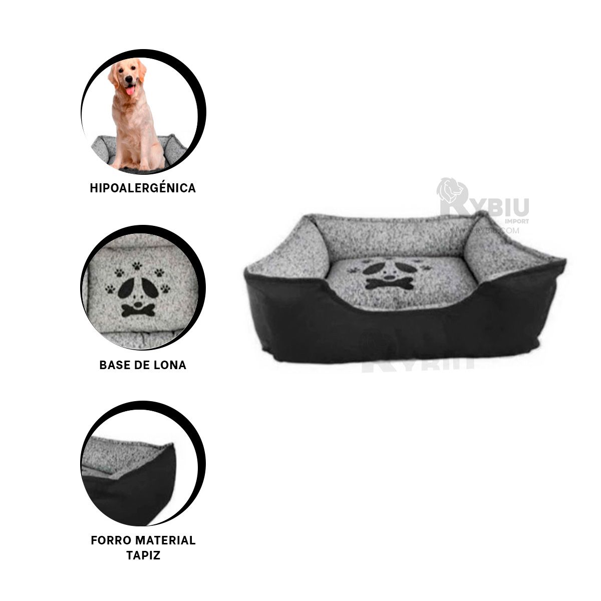 GENERICO - Colchon para Dormir de Pet en Negro de Talla XXL Y+Stickers